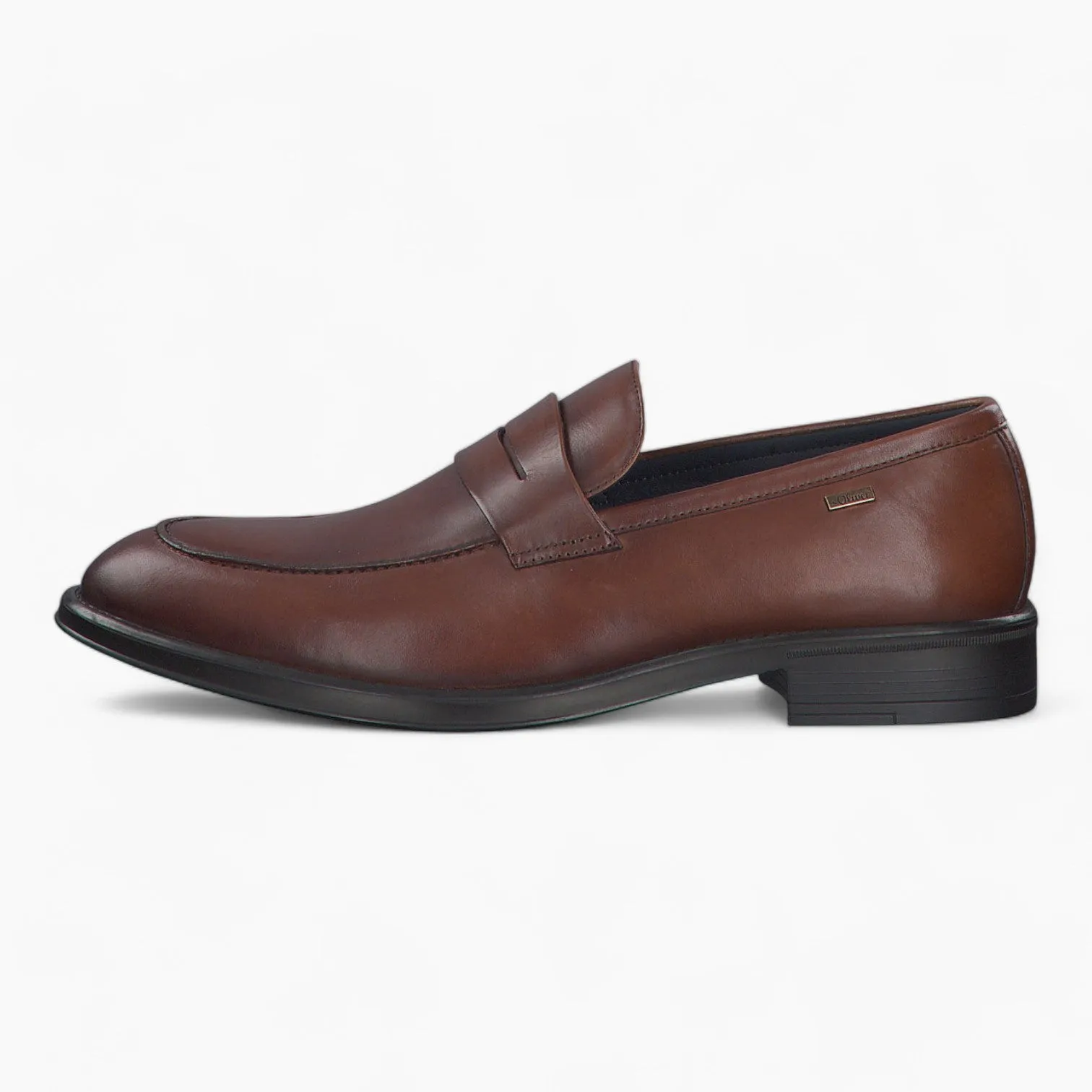 S.Oliver Men's Classic Brown Leather Penny Loafers