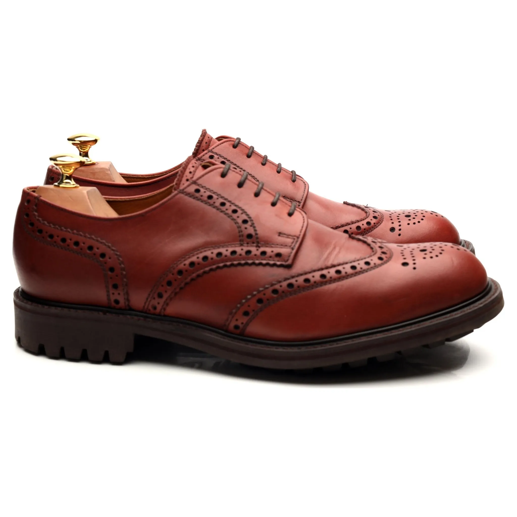 'Stirling' Brown Leather Derby Brogues UK 9 FX