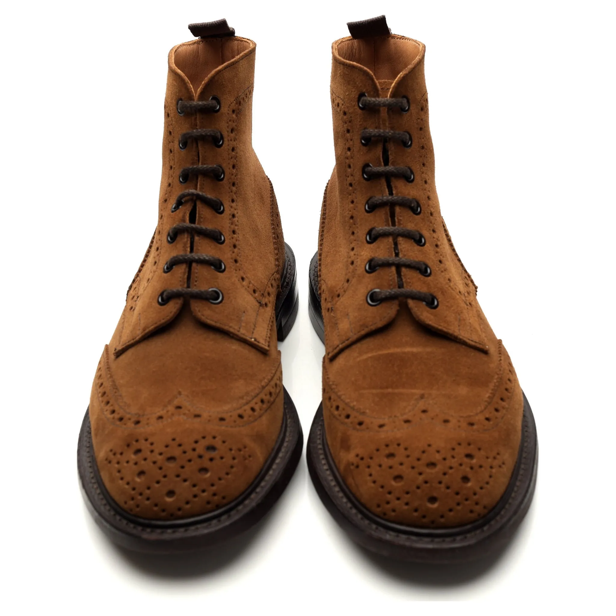 'Stow' Snuff Brown Suede Boots Brogues UK 9.5