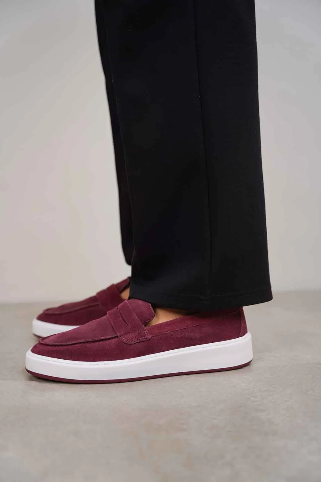 SUEDE PENNY LOAFERS