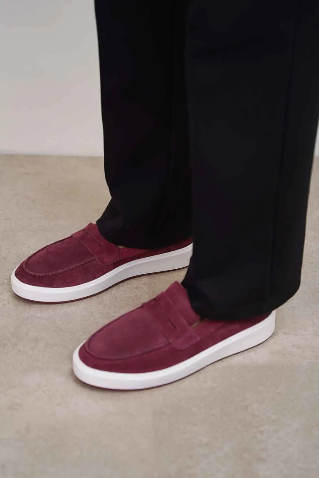 SUEDE PENNY LOAFERS