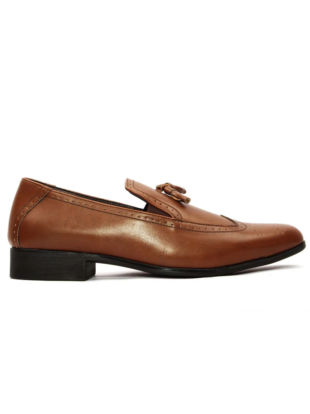 Tan Brogues Tassel Loafers