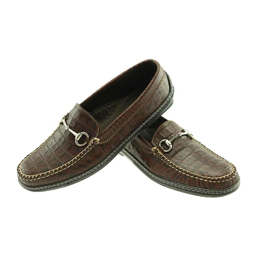 T.B. Phelps Croco Bit Briar Genuine Crocodile Men’s Driver Moccasin