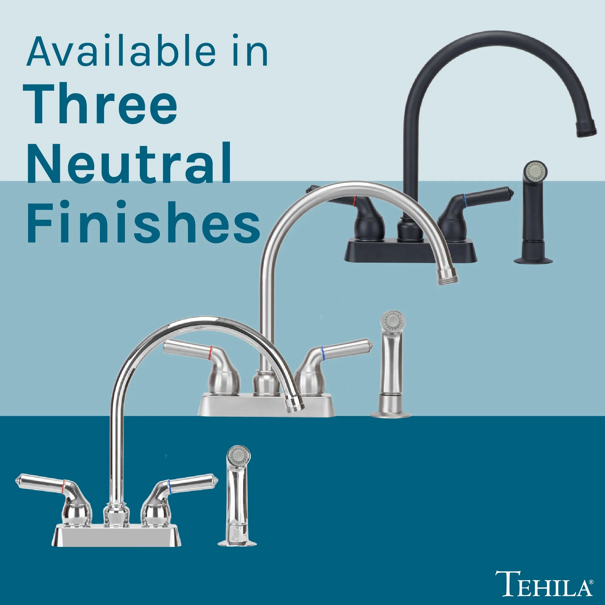 Tehila Stainless Steel Finish Gooseneck Faucet with Side Sprayer