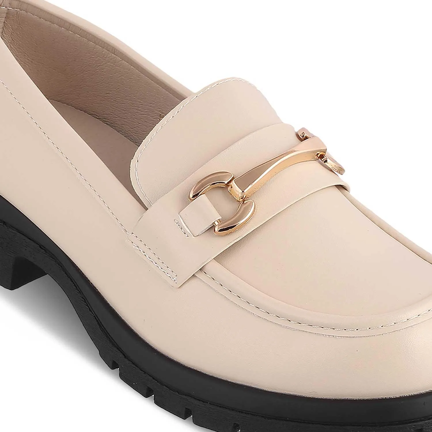 The Helsi Beige Women's Dress Chunky Sole Loafers Tresmode