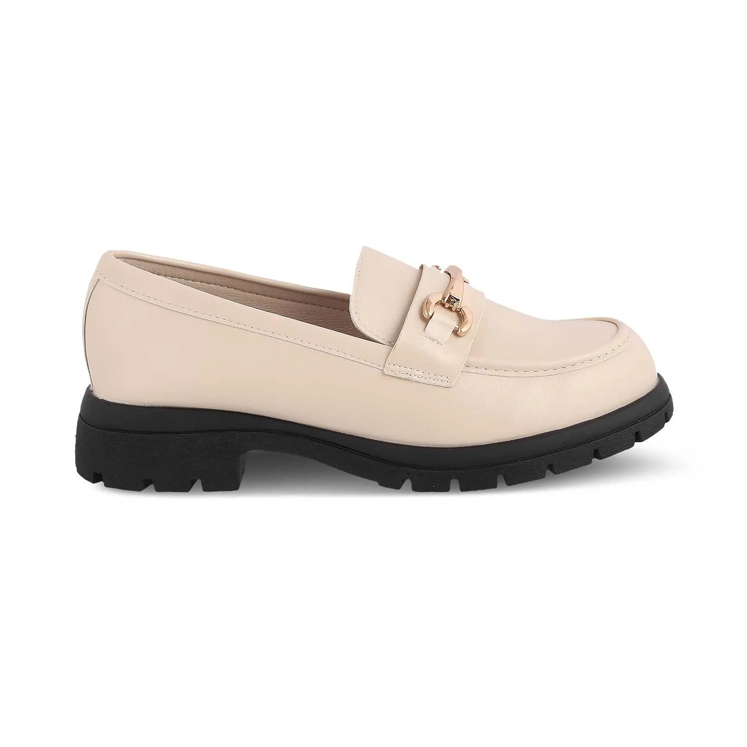 The Helsi Beige Women's Dress Chunky Sole Loafers Tresmode