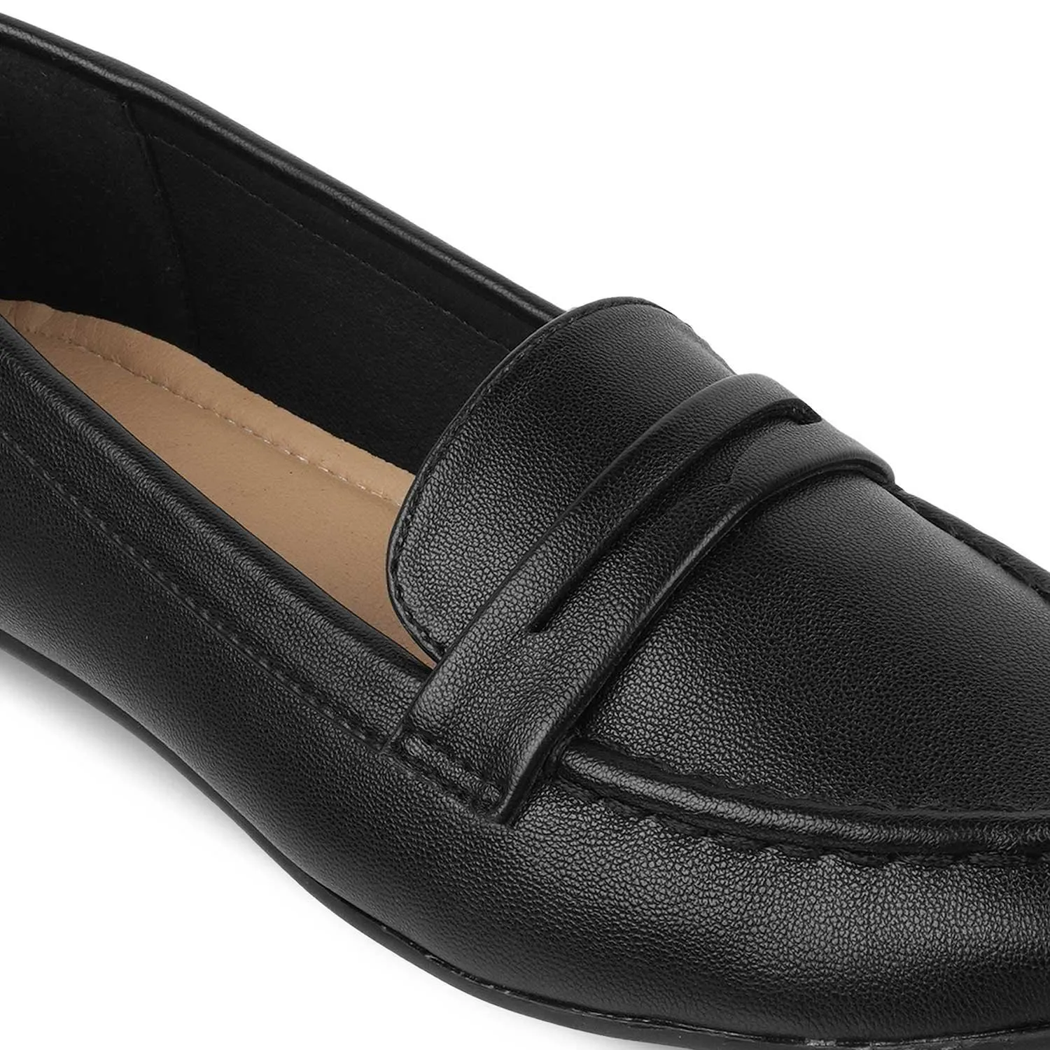 The Snap Black Women's Casual Loafers Tresmode