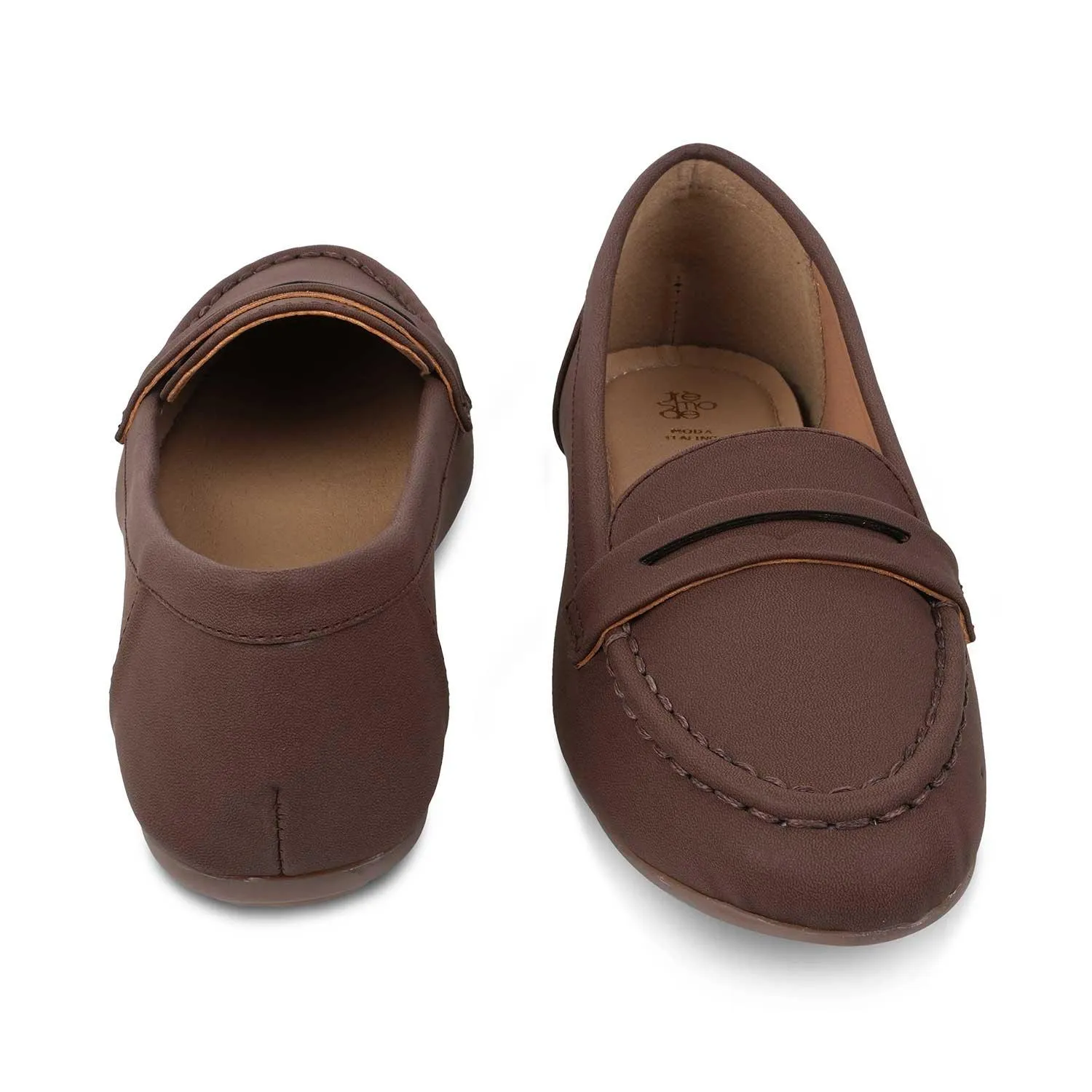 The Snap Brown Women's Casual Loafers Tresmode