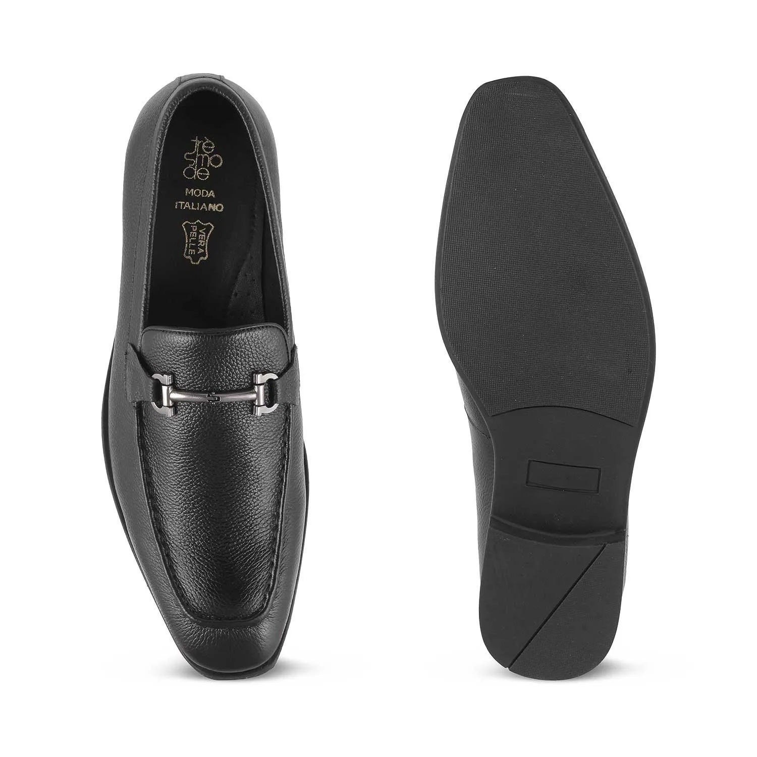 The Tumac Black Men's Leather Loafers Tresmode