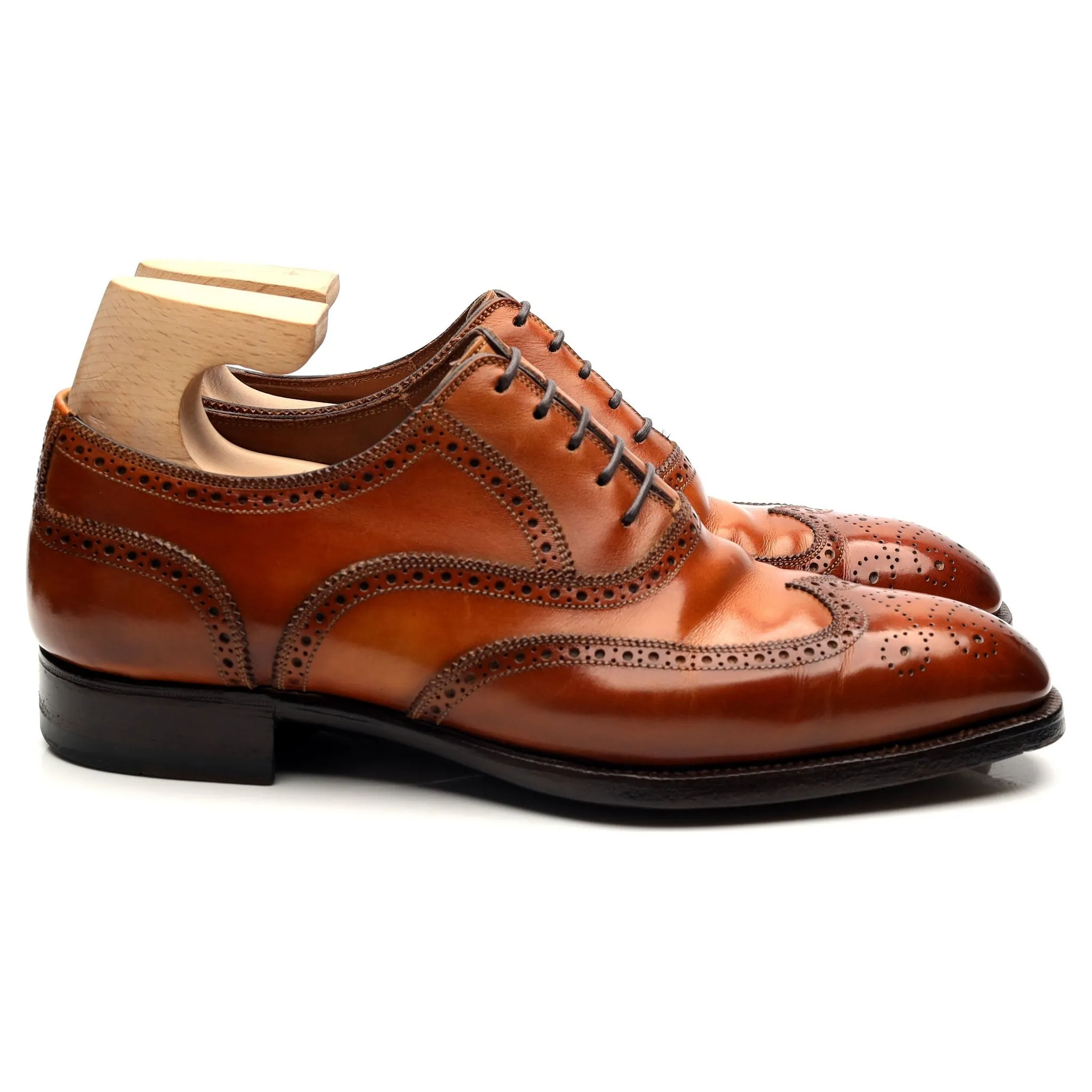 'Titanus' Tan Brown Leather Oxford Brogues UK 7.5 E