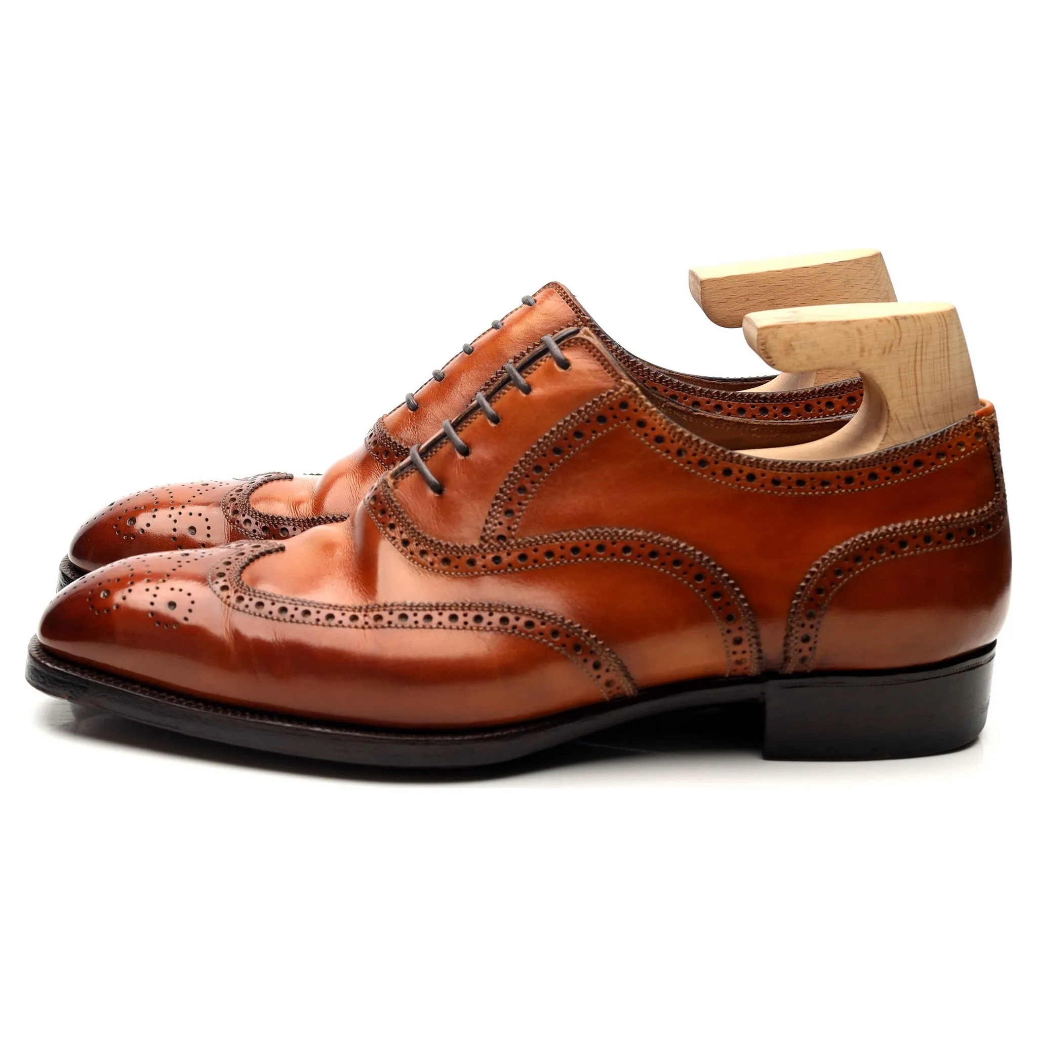 'Titanus' Tan Brown Leather Oxford Brogues UK 7.5 E