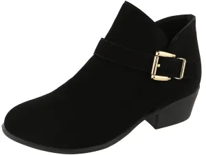 Top Moda Women's Buckle Accent Heeled Ankle Bootie