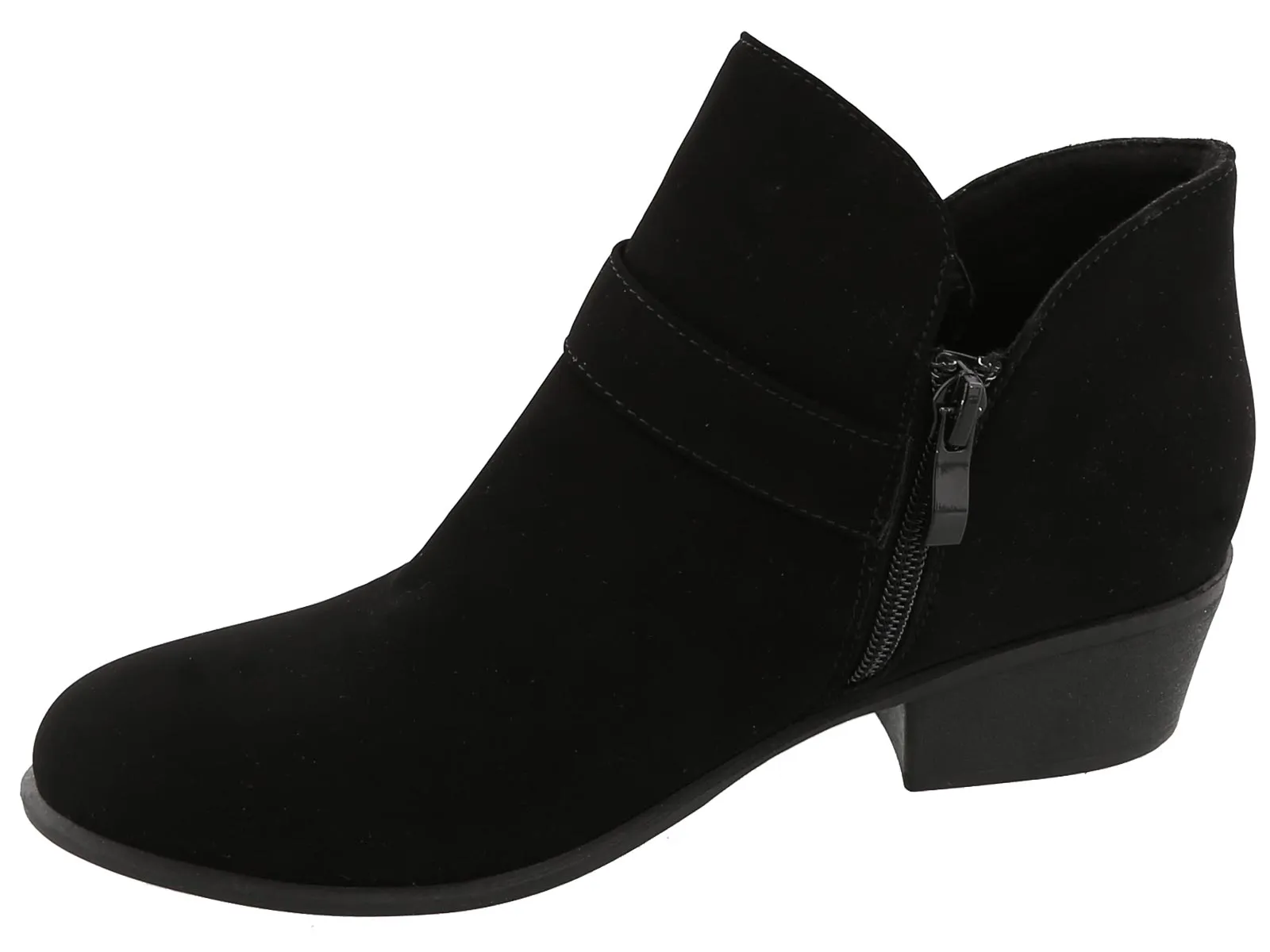 Top Moda Women's Buckle Accent Heeled Ankle Bootie