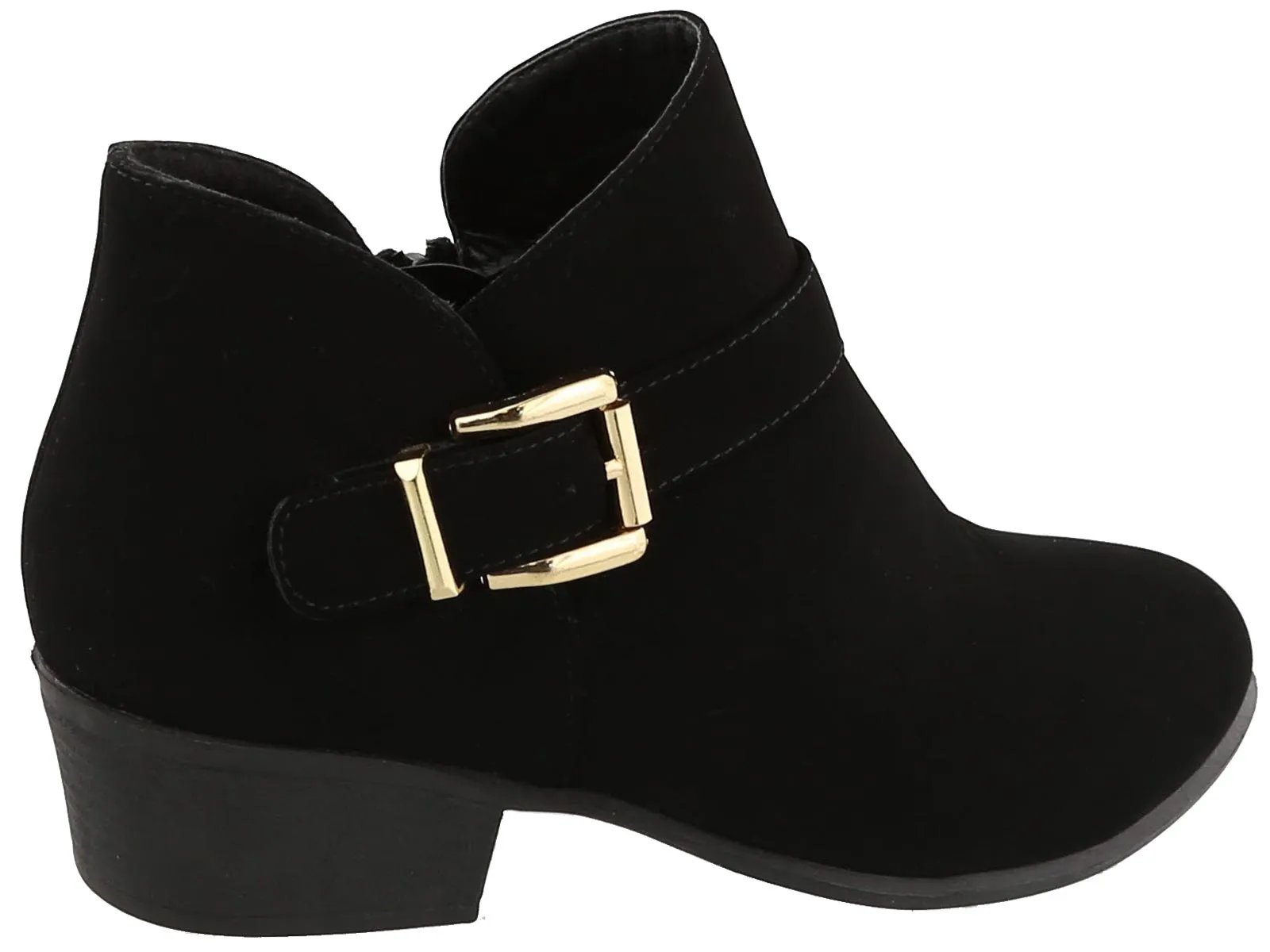 Top Moda Women's Buckle Accent Heeled Ankle Bootie