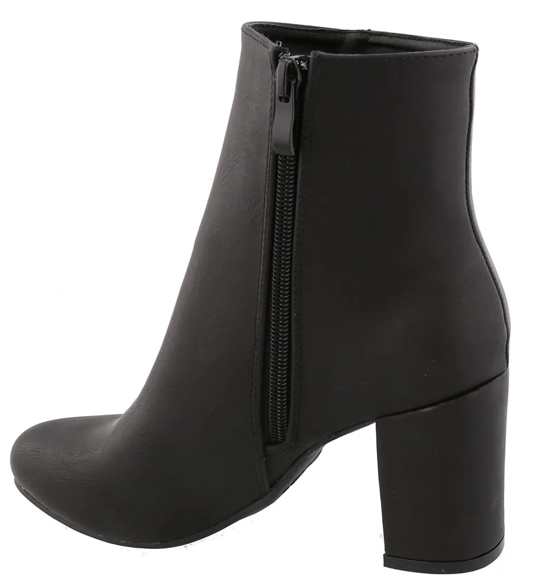 Top Moda Women's Mid Calf Stacked Block Heel Bootie