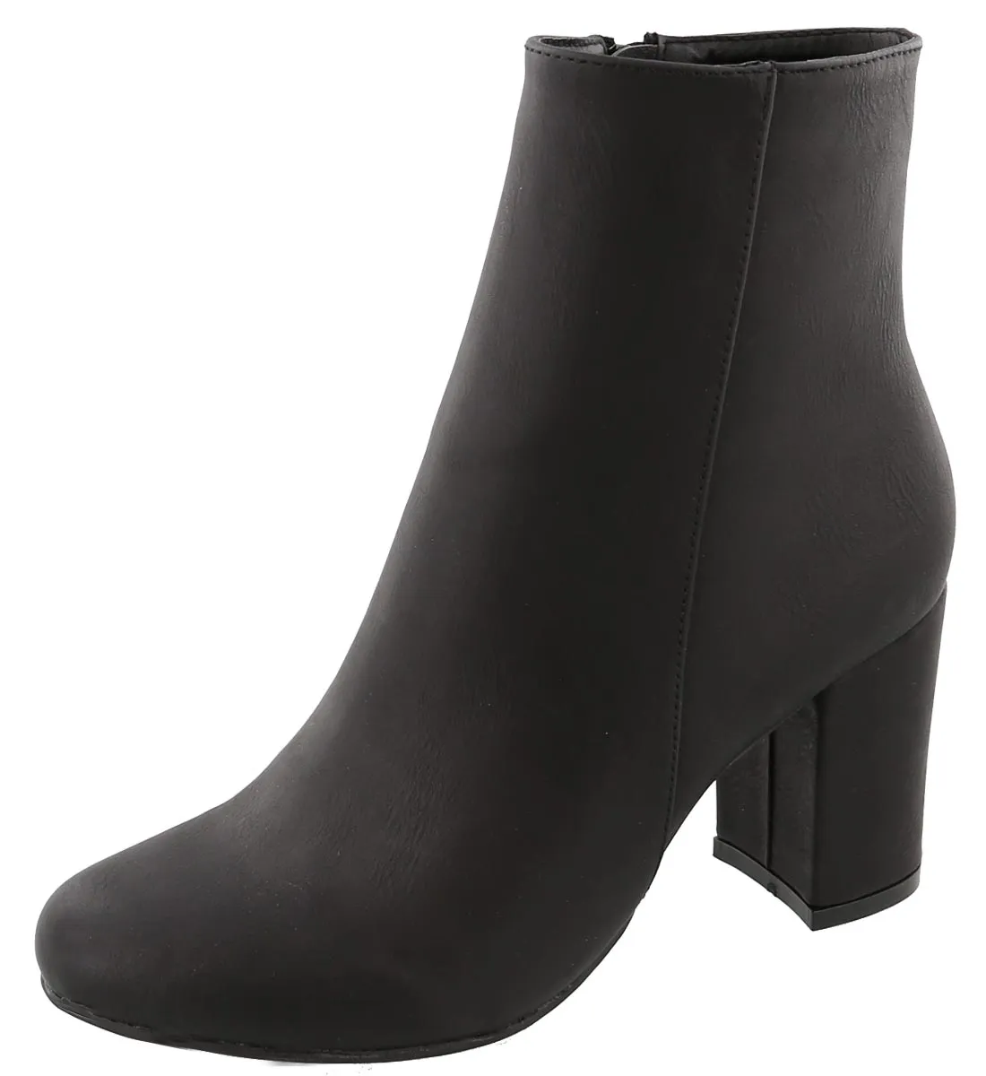 Top Moda Women's Mid Calf Stacked Block Heel Bootie