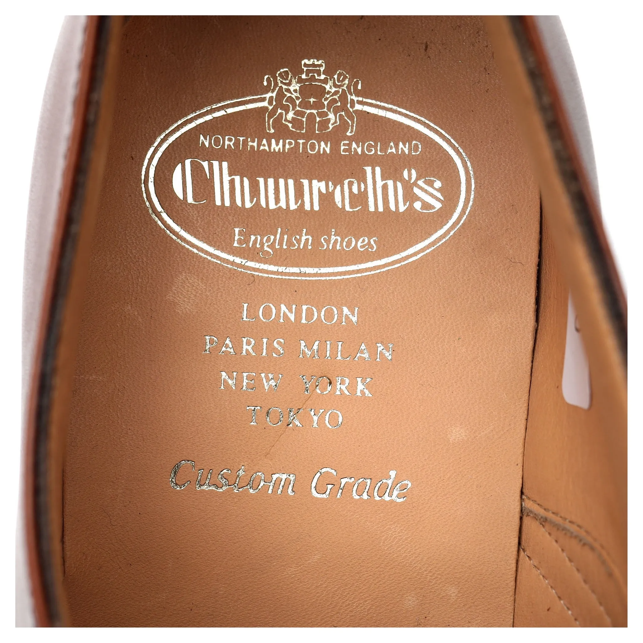 'Toronto' Tan Brown Leather Oxford Semi Brogues UK 9.5 F