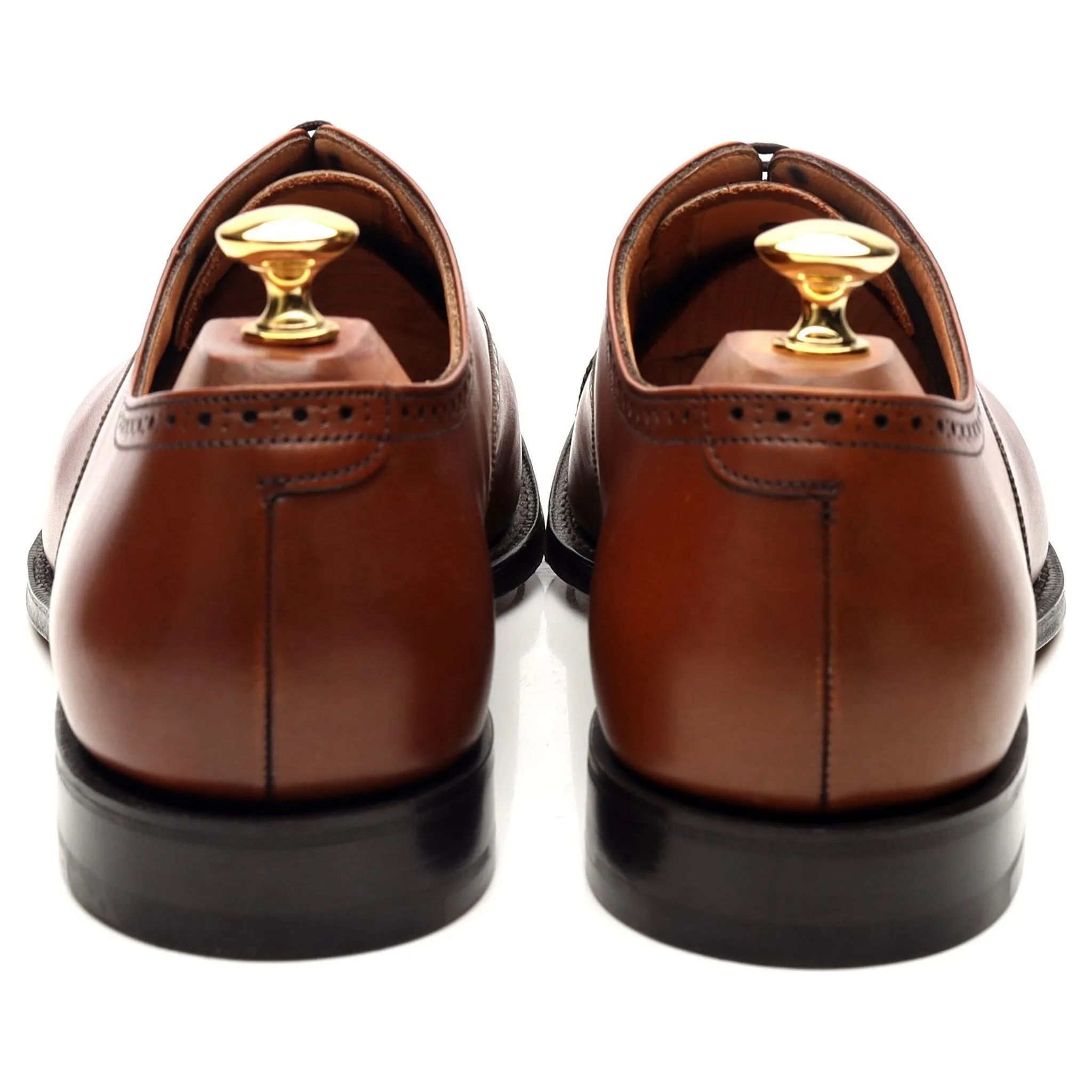 'Toronto' Tan Brown Leather Oxford Semi Brogues UK 9.5 F