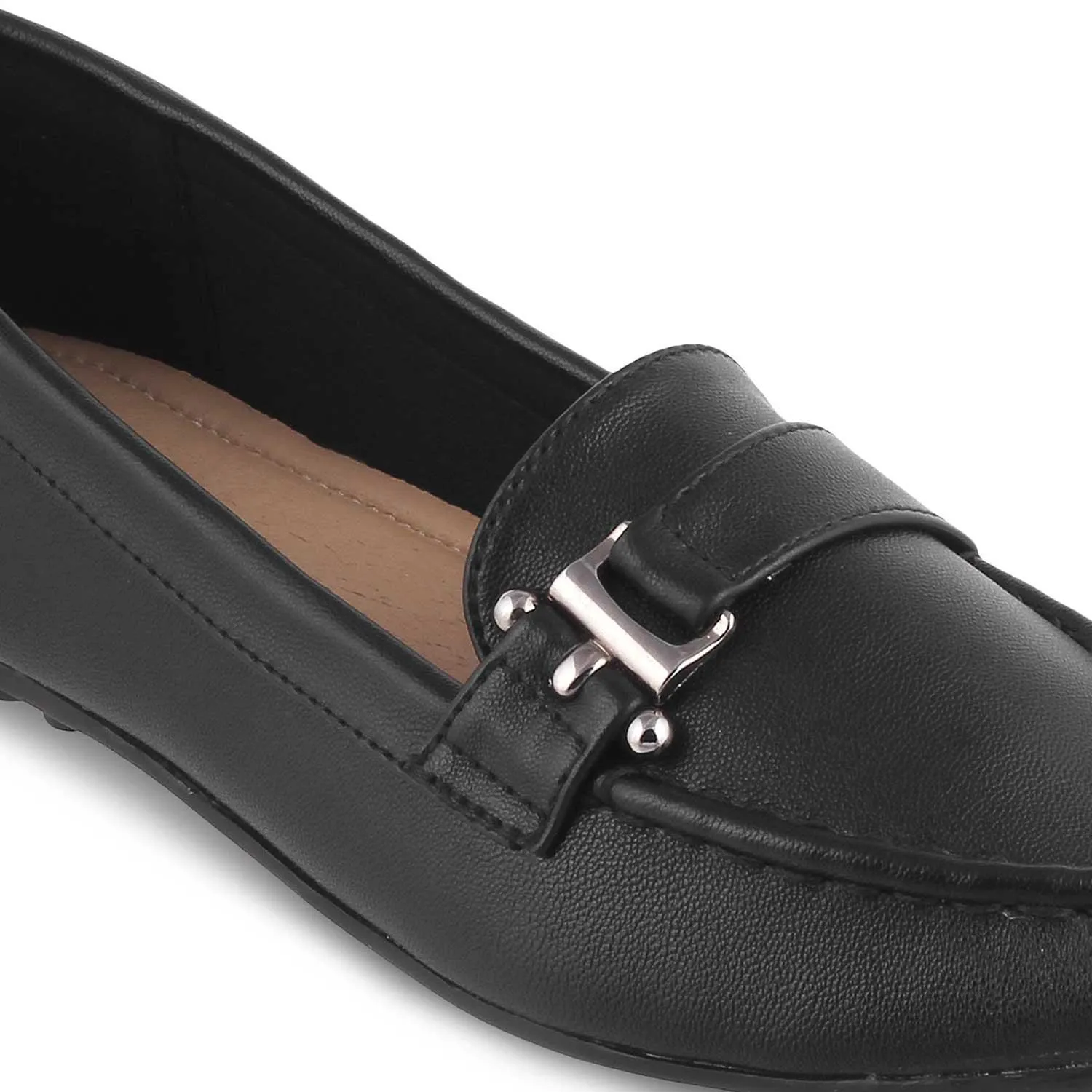 Tresmode Sativa Black Women's Dress Loafers