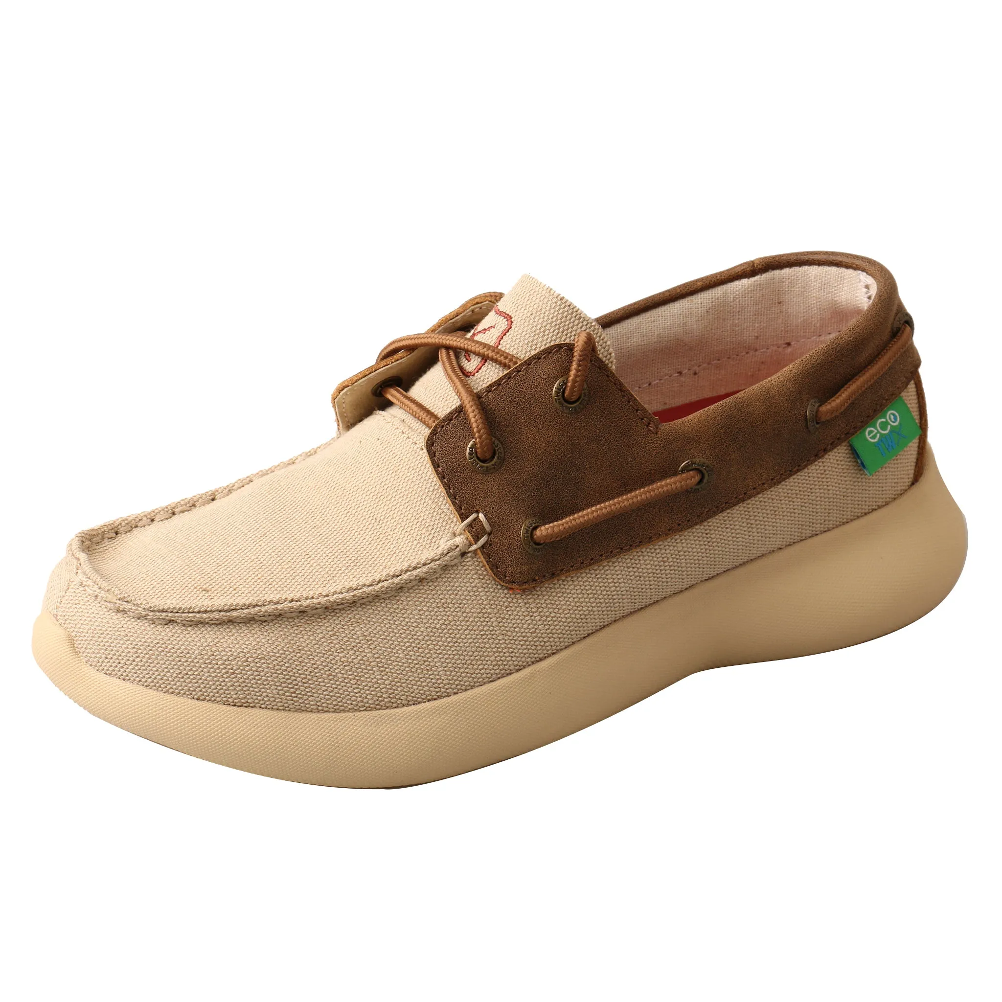 'Twisted X' Women's EVA12R Boat Shoe - Khaki / Bomber