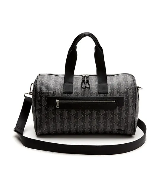 Unisex Lacoste The Blend Monogram Print Weekend Bag Monogram Noir Gris