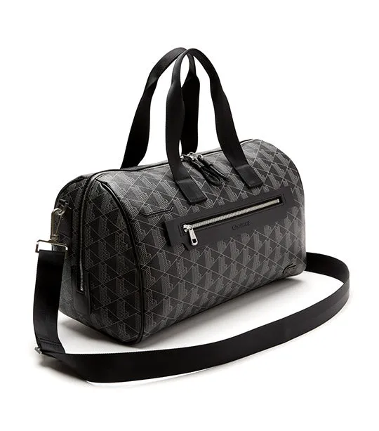 Unisex Lacoste The Blend Monogram Print Weekend Bag Monogram Noir Gris