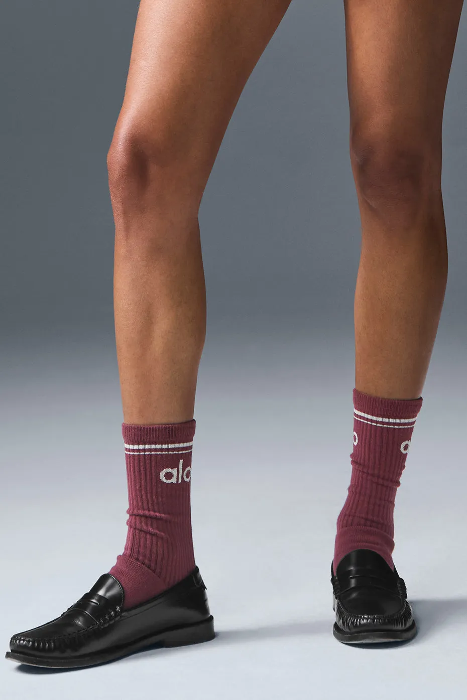 Unisex Throwback Sock - Burgundy Truffle/Ivory