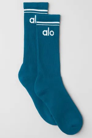 Unisex Throwback Sock - Eclipse Blue/White