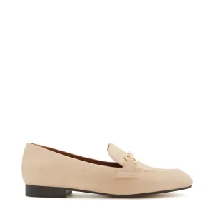 Vendôme Fleur beige suede loafers