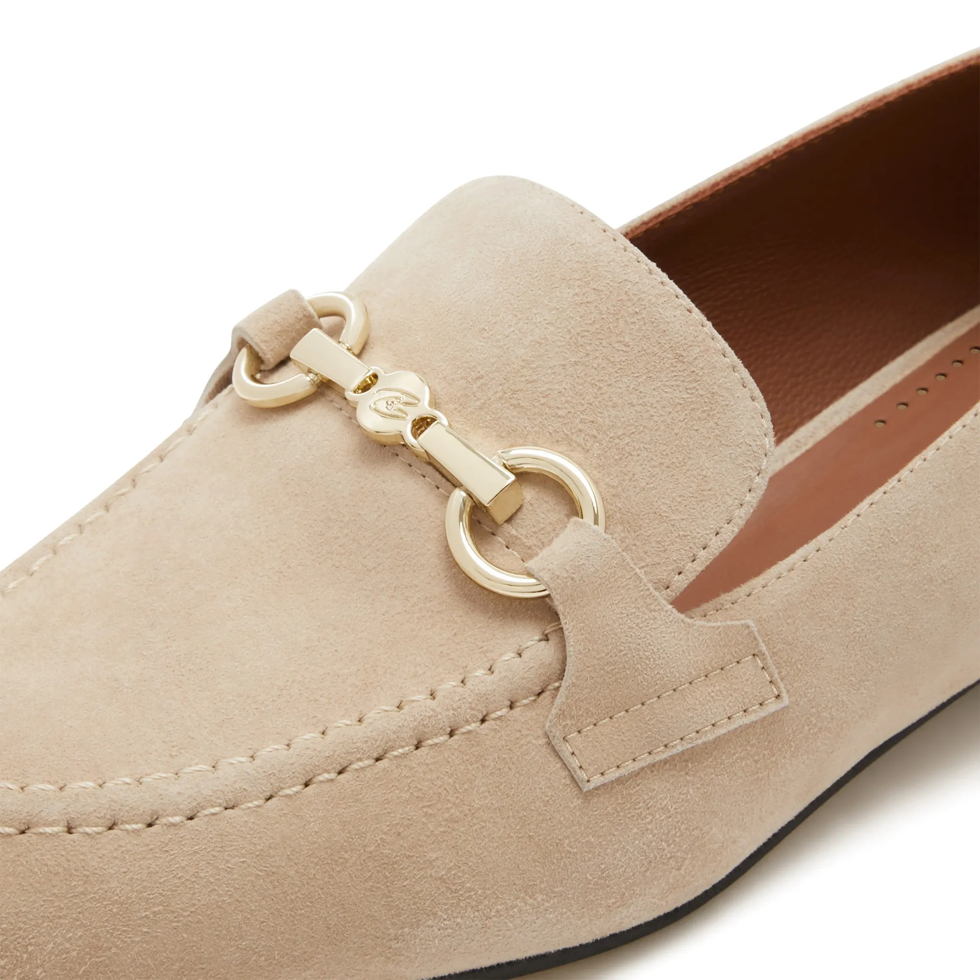 Vendôme Fleur beige suede loafers