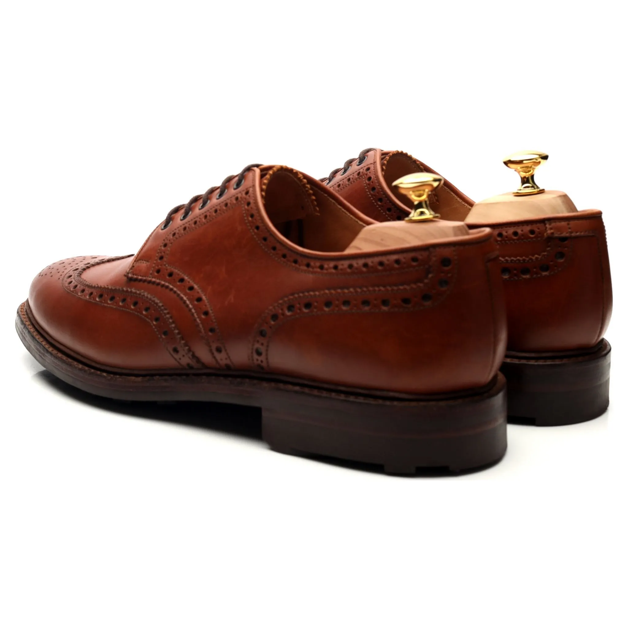 'Warwick' Tan Brown Leather Derby Brogues UK 11 F