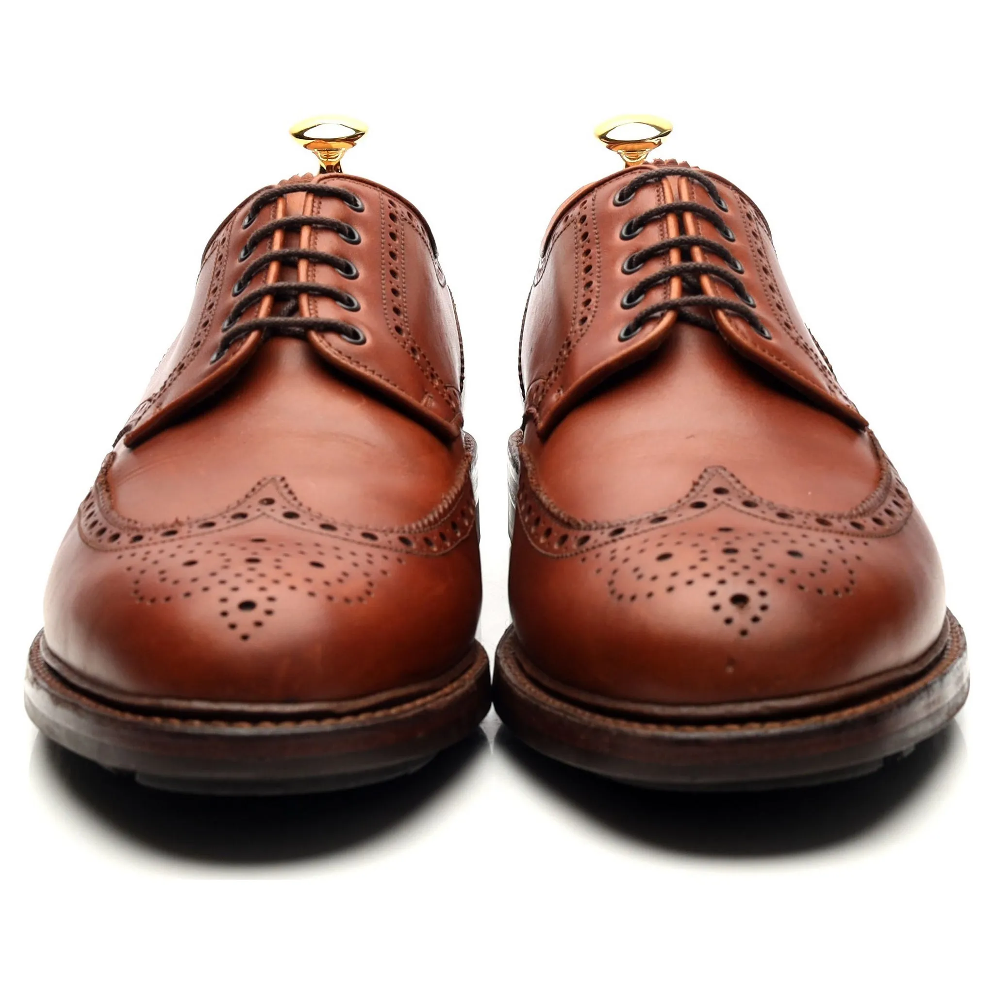 'Warwick' Tan Brown Leather Derby Brogues UK 11 F