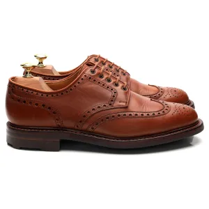 'Warwick' Tan Brown Leather Derby Brogues UK 7.5 F