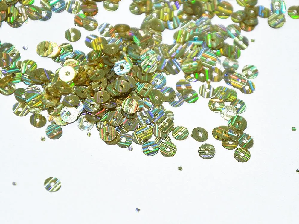 Water Golden Lustre Circular Plastic Sequins(Wholesale)