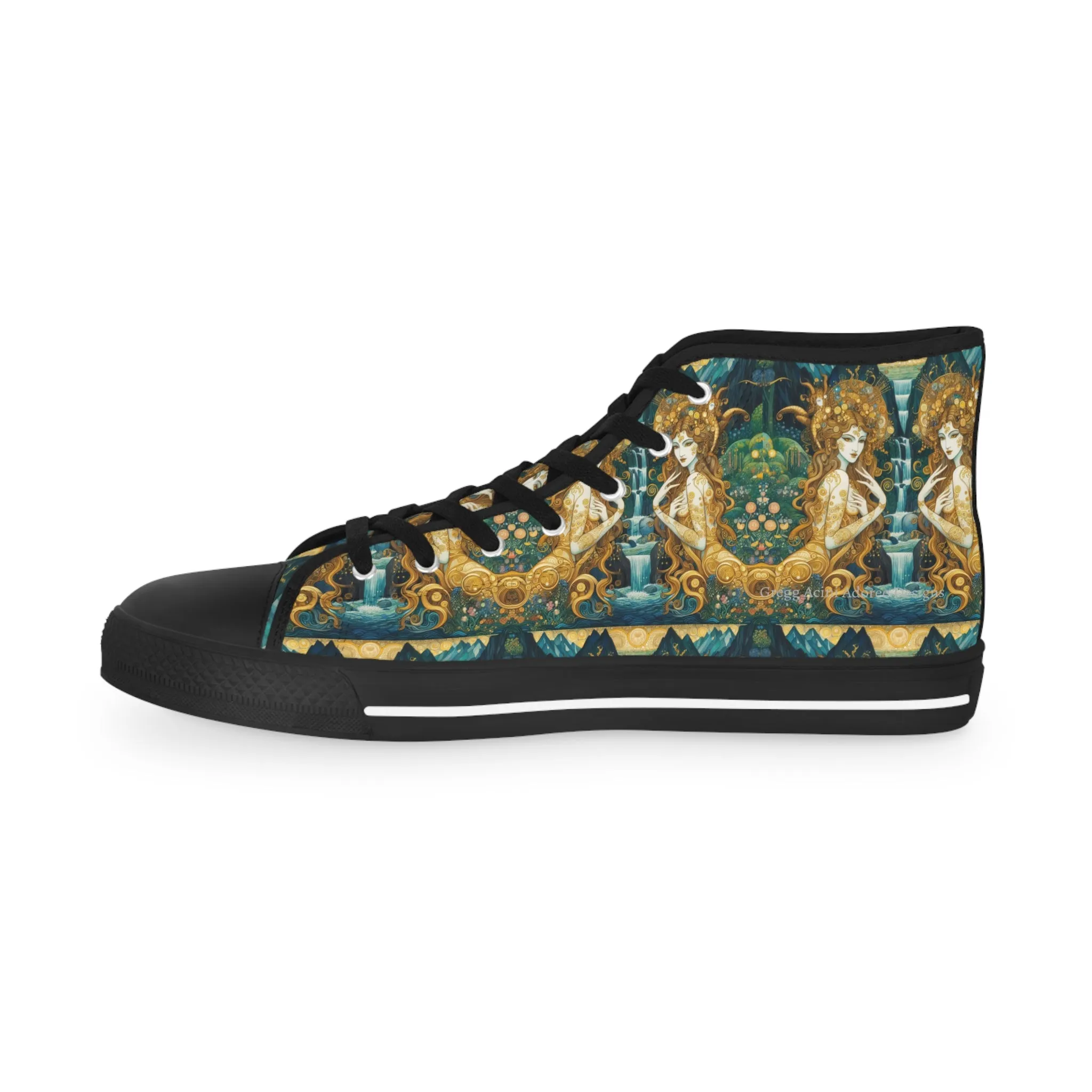 Water Nymphs Artistic High Top Sneakers by Gregg Acini Adoree Designs