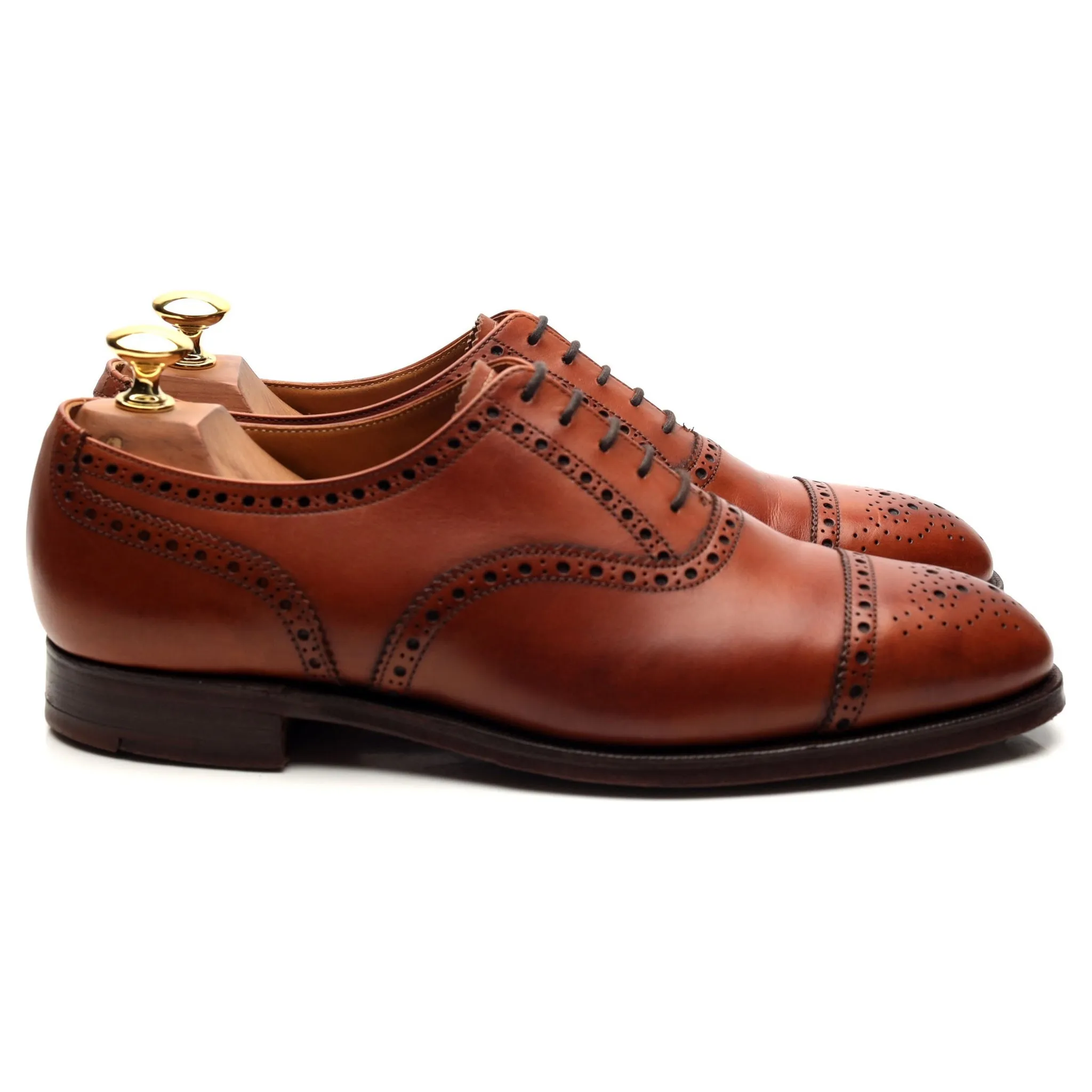 'Westminster' Tan Brown Leather Oxford Brogues UK 6.5 E