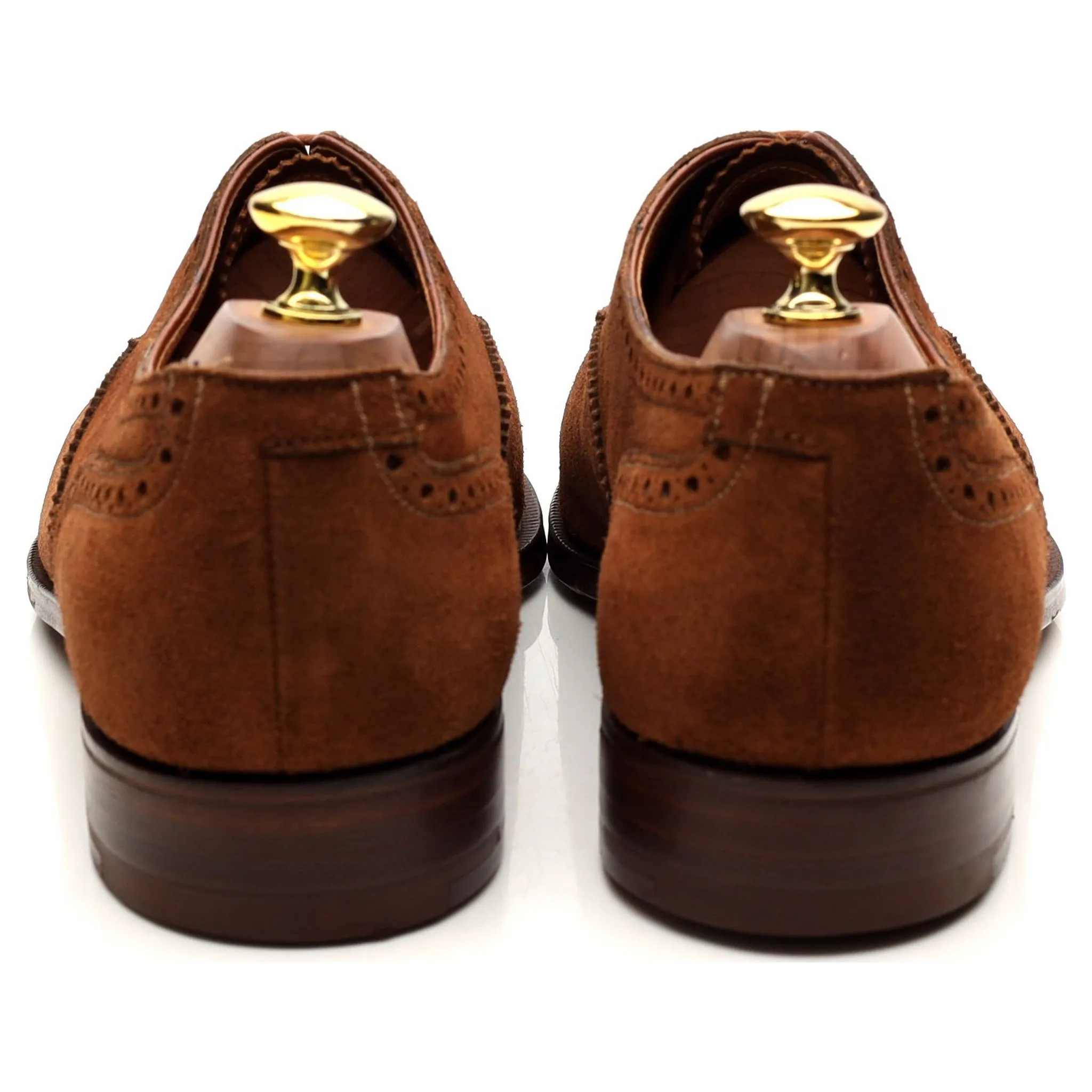 'Westminster' Tan Brown Suede Oxford Semi Brogues UK 8.5 E