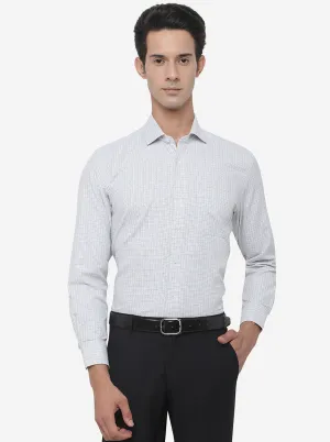 White & Yellow Checked Regular Fit Formal Shirt | Greenfibre