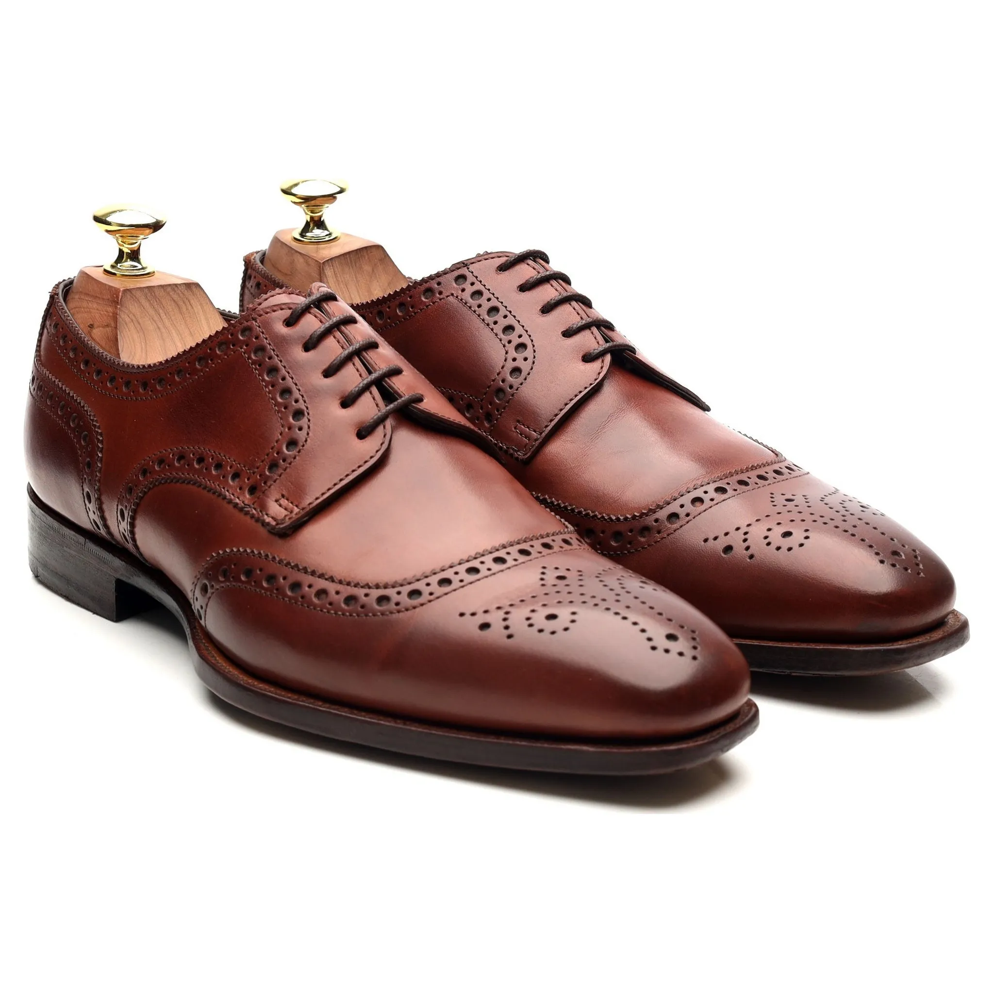 Wildsmith 'Covent' Tan Brown Leather Derby Brogues UK 7 F