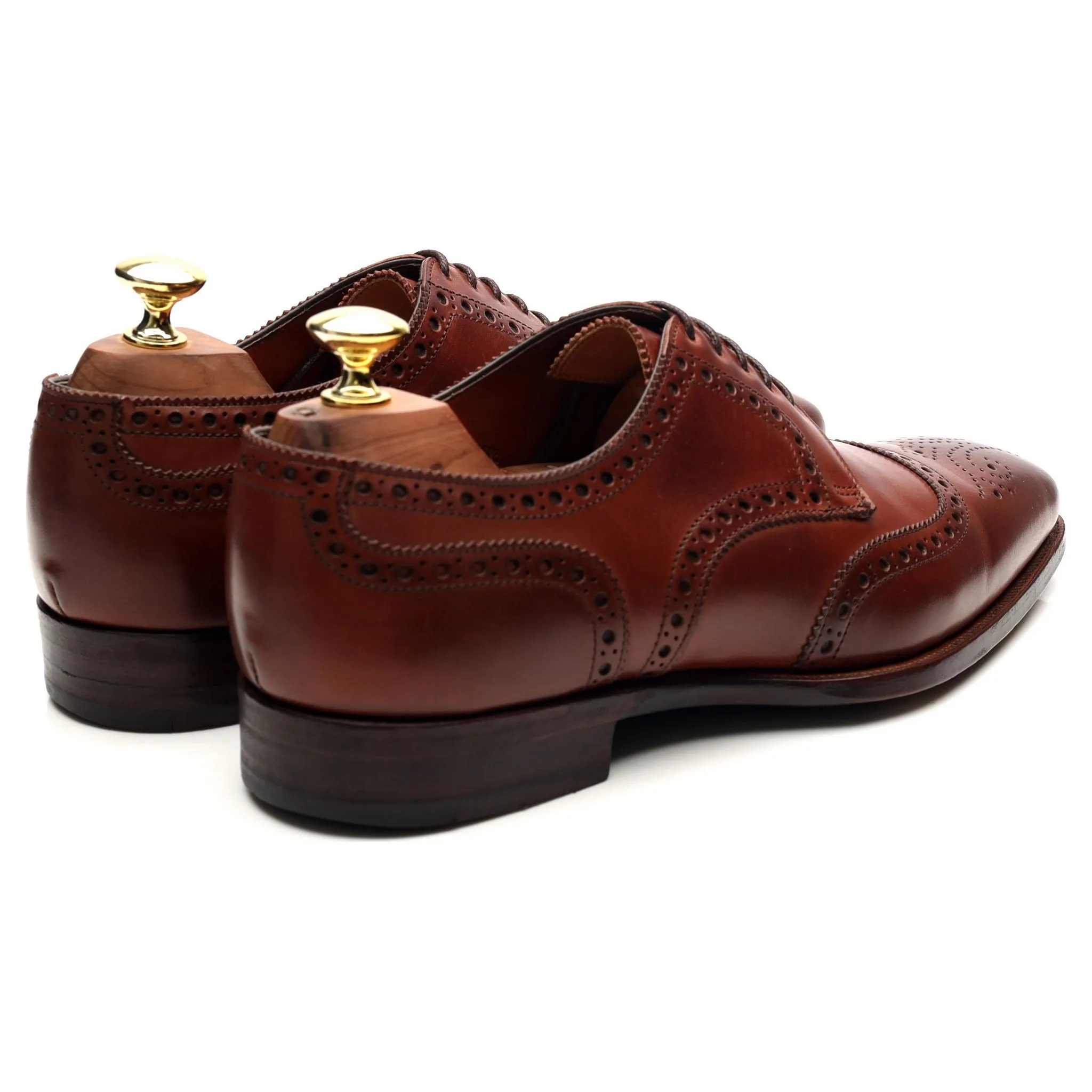 Wildsmith 'Covent' Tan Brown Leather Derby Brogues UK 7 F