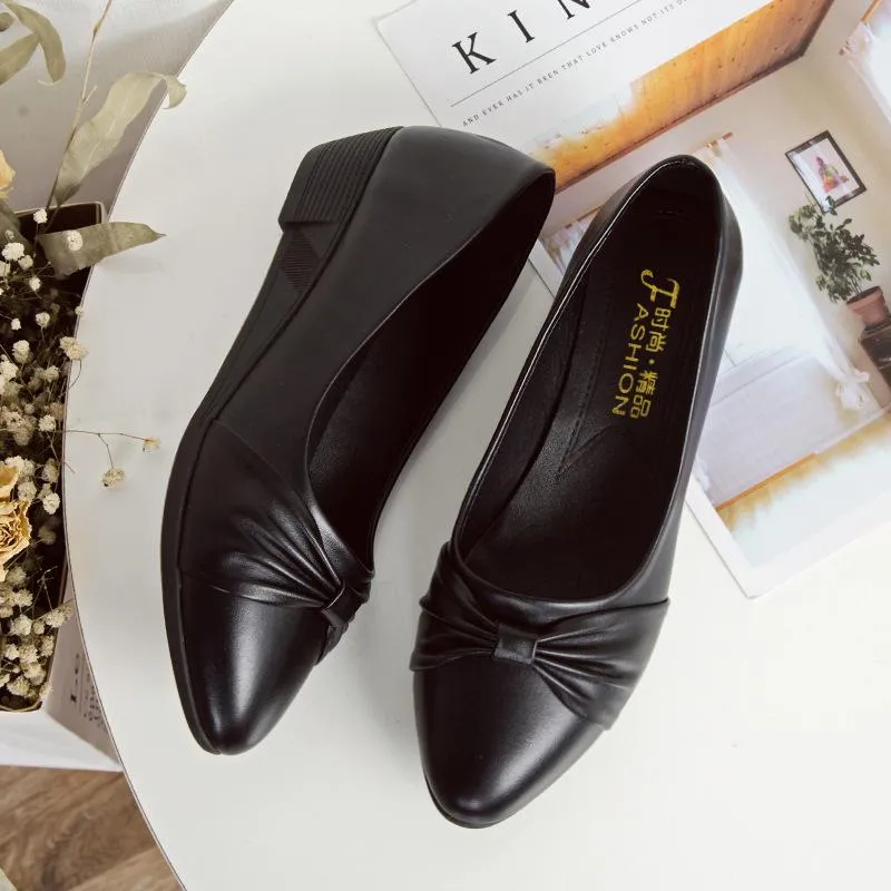 Women fashion casual shallow bowknot slip on loafers