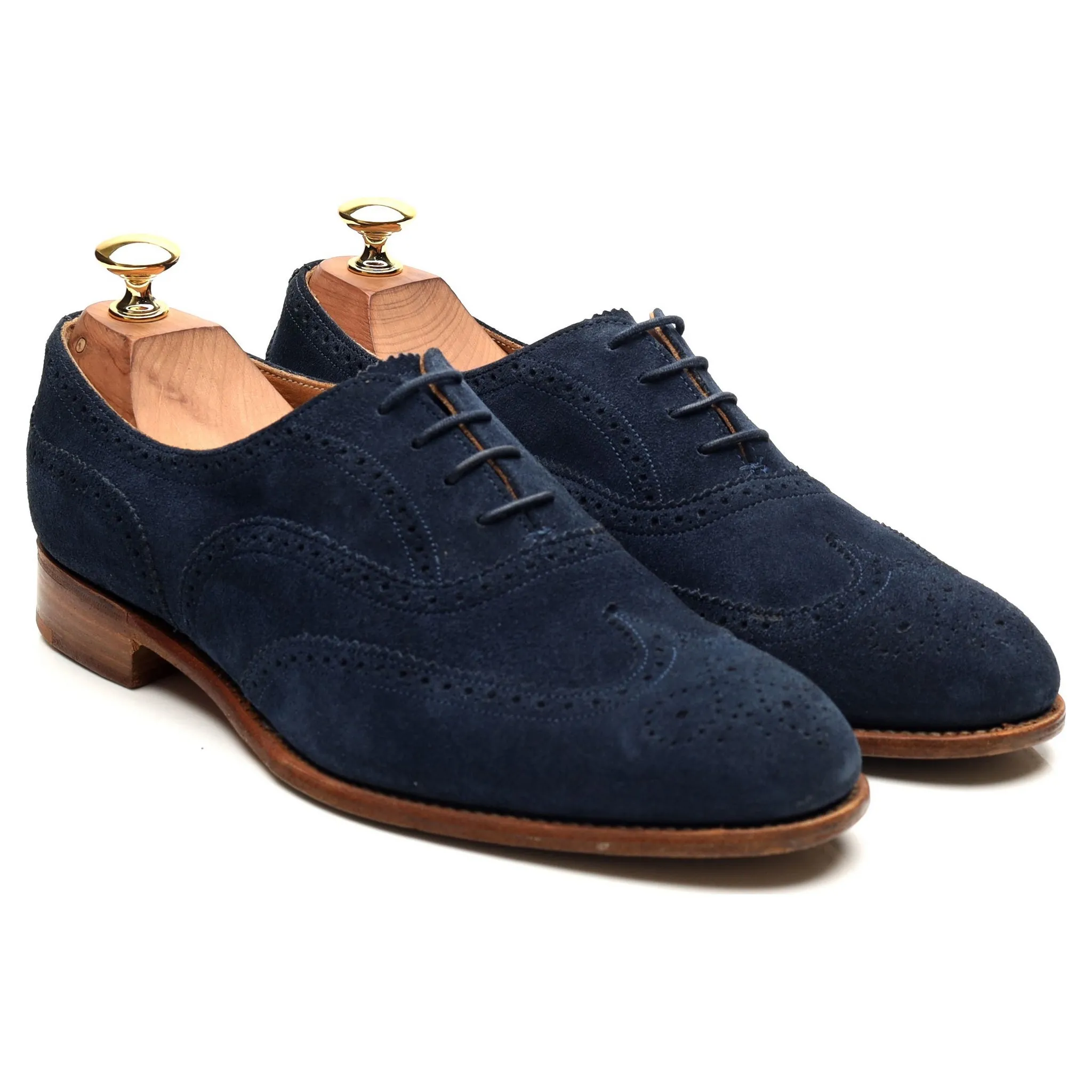 Women's 'Maisie' Blue Suede Brogues UK 7 D