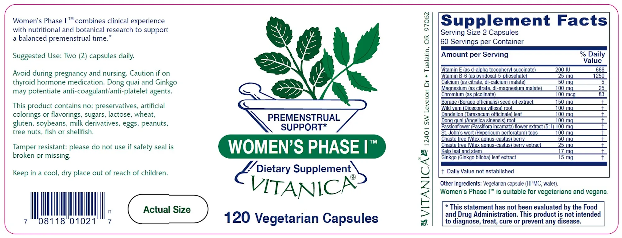 Women's Phase I 120 capsules