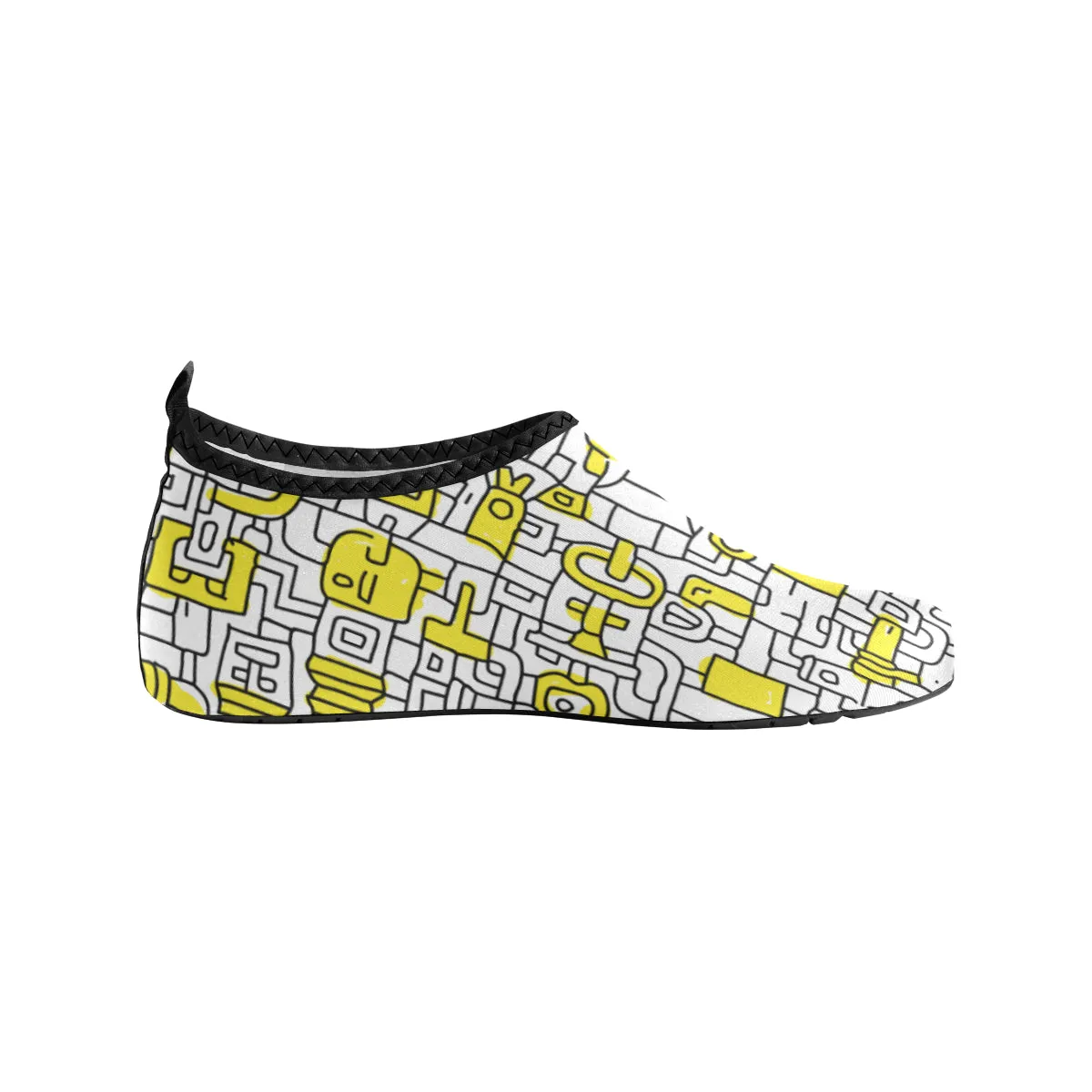 Women's Pop Yellow Doodle Print Barefoot Shoes