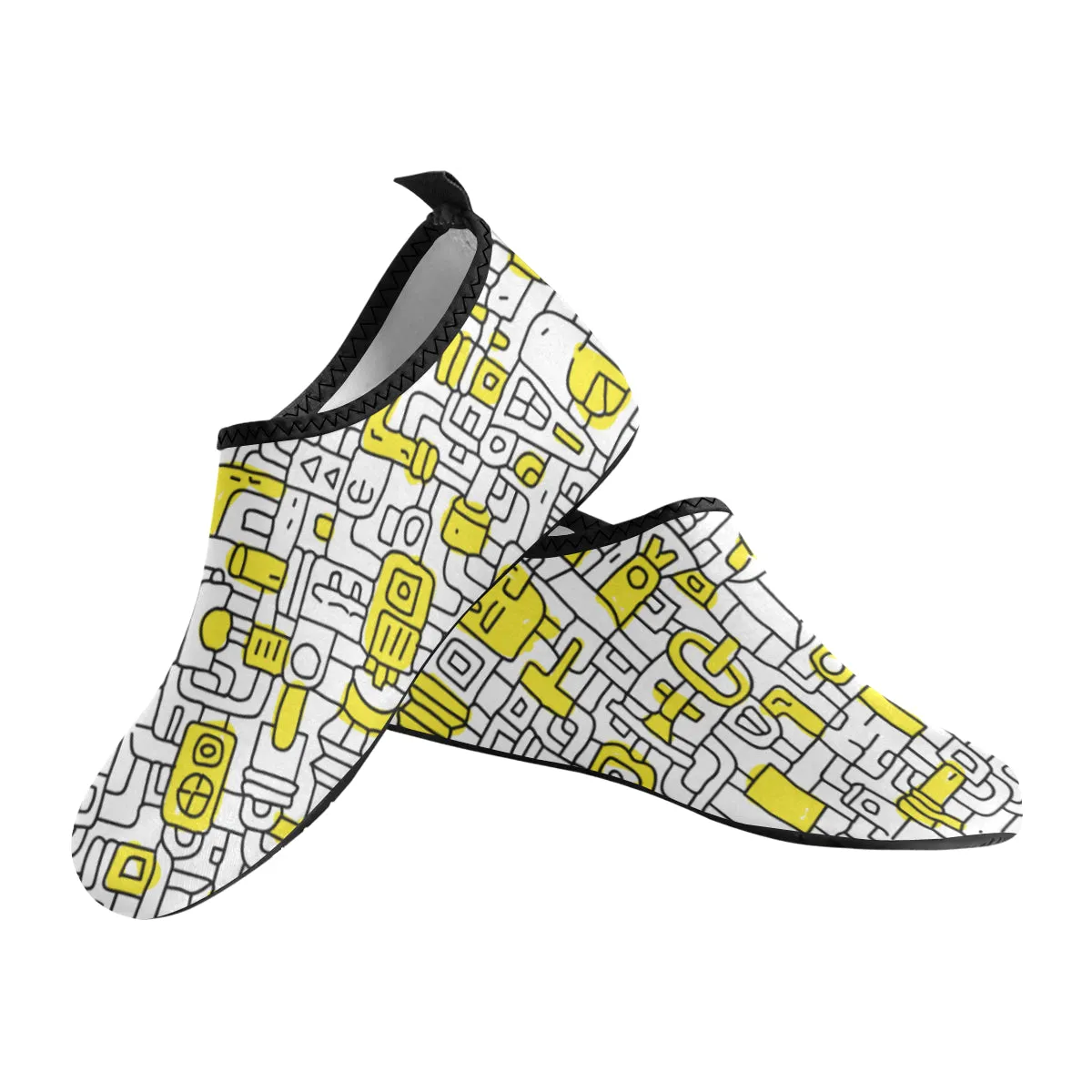 Women's Pop Yellow Doodle Print Barefoot Shoes