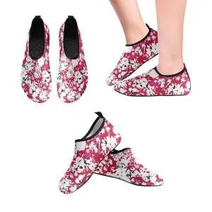 Women's Red Orchid Floral Print Canvas Barefoot Shoes