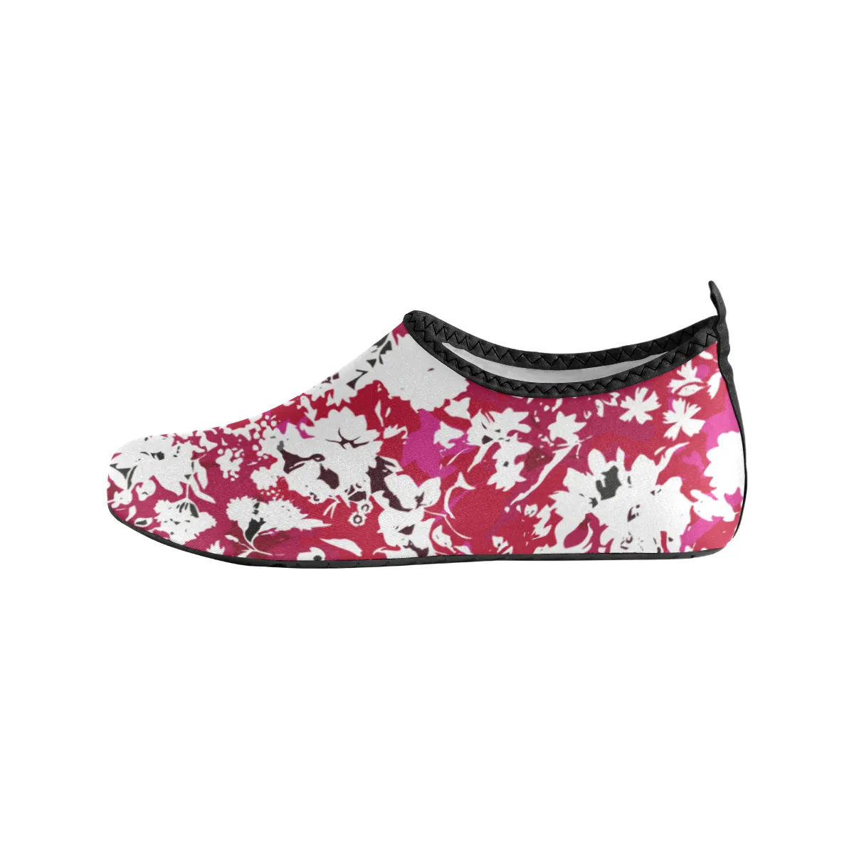 Women's Red Orchid Floral Print Canvas Barefoot Shoes