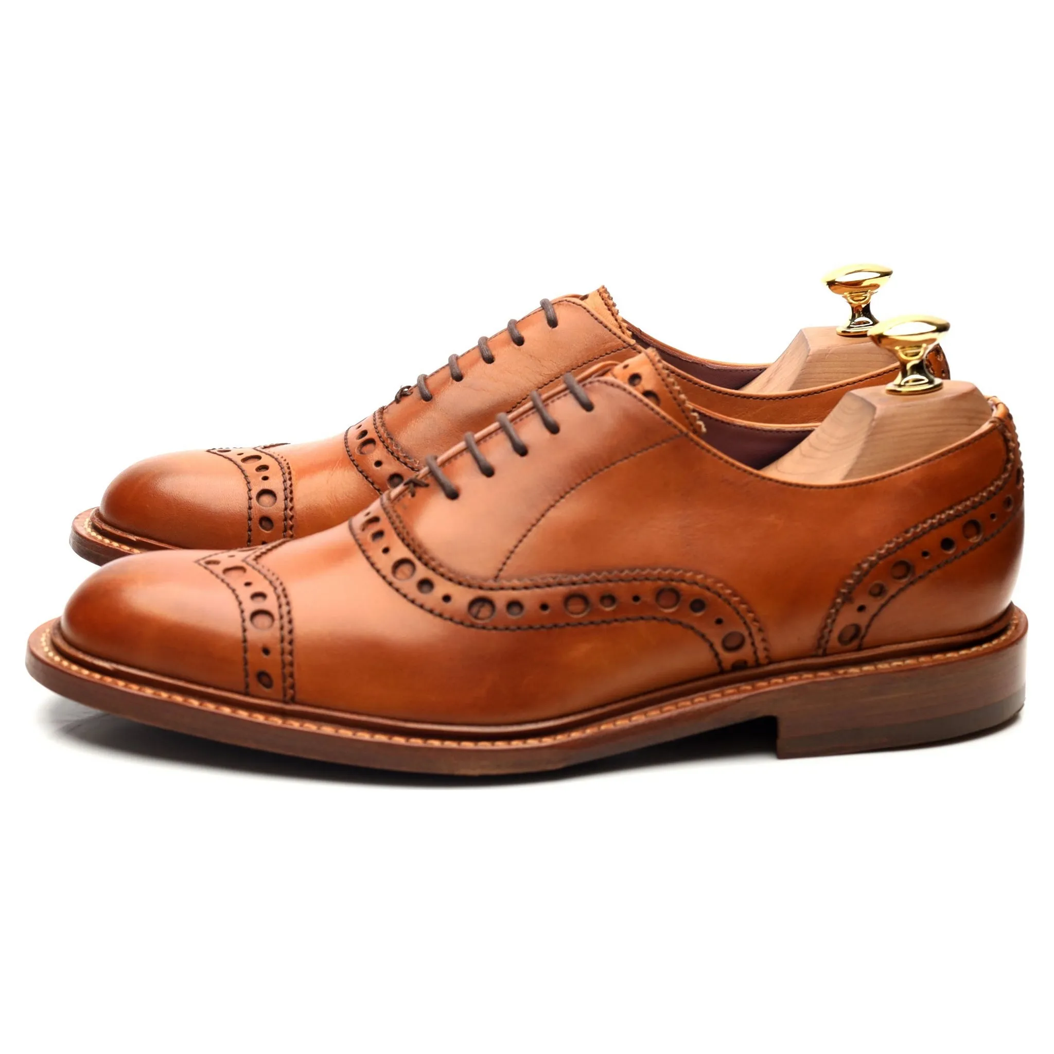 Women's Tan Brown Leather Oxford Brogues UK 6 F