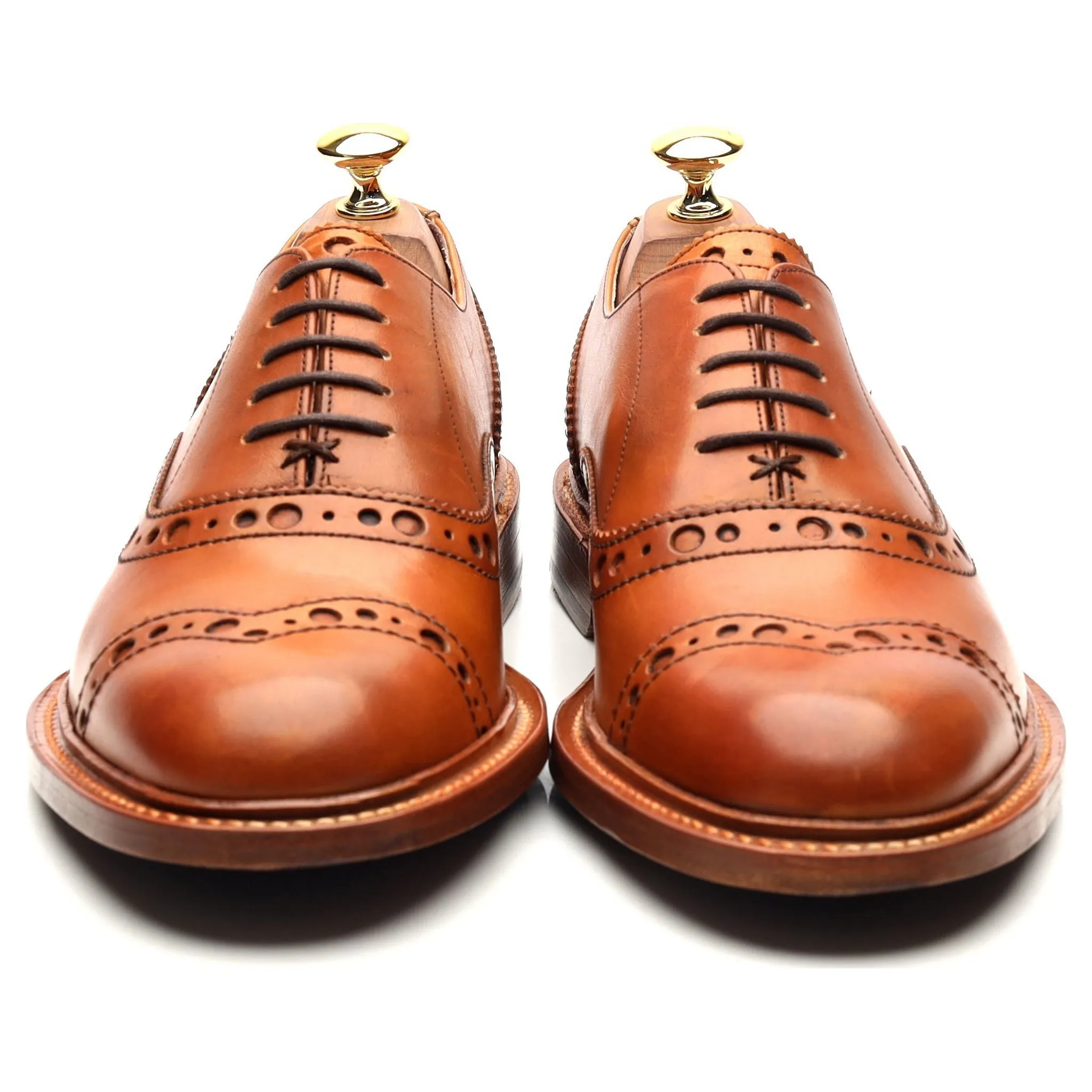 Women's Tan Brown Leather Oxford Brogues UK 6 F