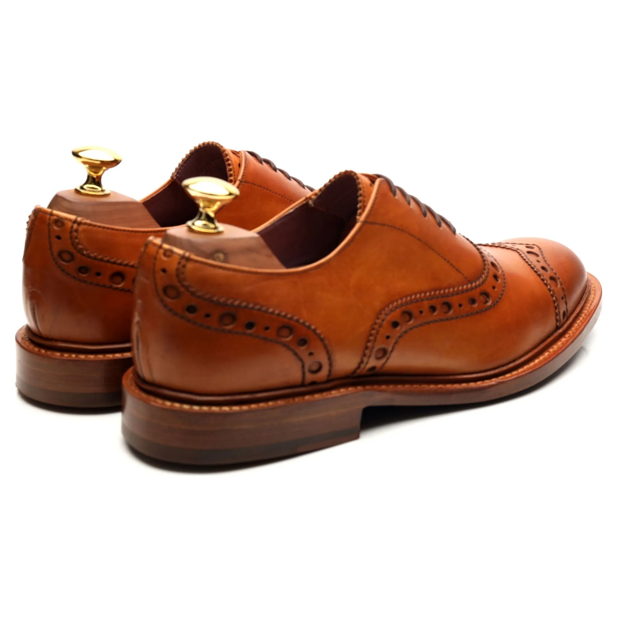 Women's Tan Brown Leather Oxford Brogues UK 6 F